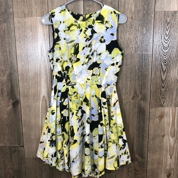 𝅺bar III abstract floral print fit and flare dress - Picture 1 of 4